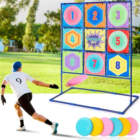 Amazon.com : Flying Disc Toss Game - Outdoor Party Golf Game Set for ...