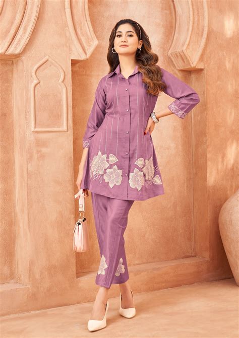 Darika Orchid Embroidery Co-ord Set – Autumn Lane Clothing