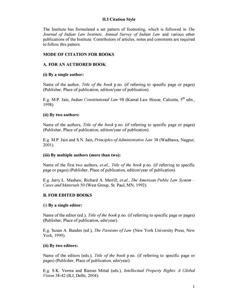 Footnoting - ILI Citation Style The Institute has formulated a set ...