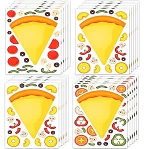 24 Make A Pizza Stickers for Kids - Great for Pizza Parties & Pizza ...
