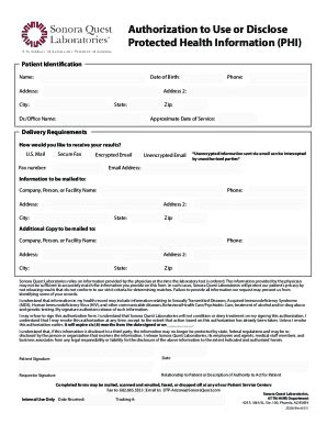 2013 Form AZ Sonora Quest Laboratories 25238 Fill Online, Printable ...