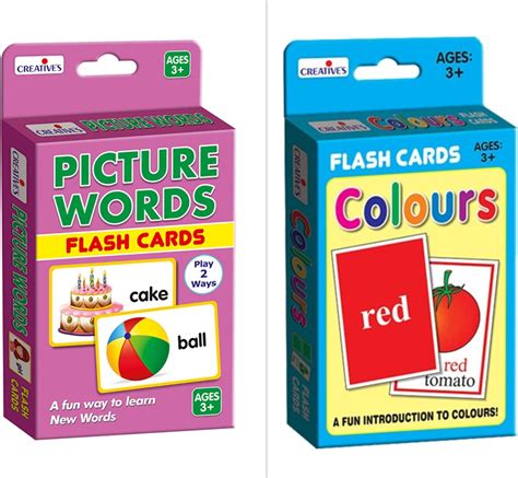 Buy Creative's Picture Word & Colour Flash Cards for Kids Early ...