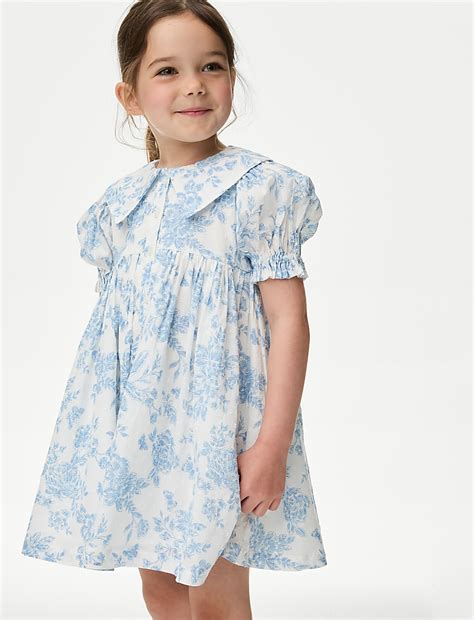 Buy Pure Cotton Floral Dress (2-8 Yrs) at Marks & Spencer