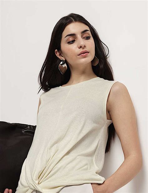 Buy Linen Rich Draped Vest Top at Marks & Spencer