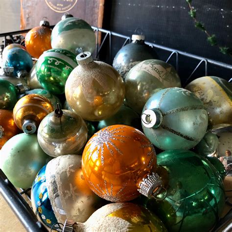 Large Group of Sea Glass Vintage Christmas Ornaments (c.1950s) – Rush ...