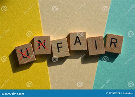 Unfair, Fair, Words with Opposite Meanings Stock Photo - Image of ...
