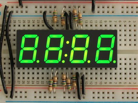 Buy Adafruit Green 7-segment clock display - 0.56 digit height [ADA813 ...