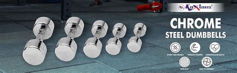 Buy Koxtons Premium Round Shape Chrome Fixed Dumbbell (5 Kg - Pair of 2 ...