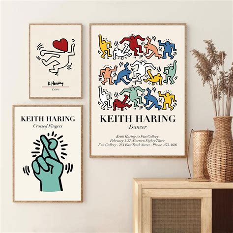 Set of 3 prints keith haring print keith haring dancer keith haring ...