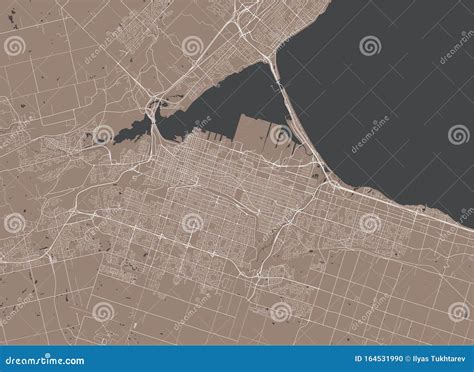 Map of the City of Hamilton, Canada Stock Illustration - Illustration of plan, center: 164531990