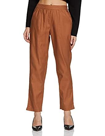 Buy Amazon Brand - Symbol Women's Relaxed Pants (PAG425_Lt Brown_M) at ...