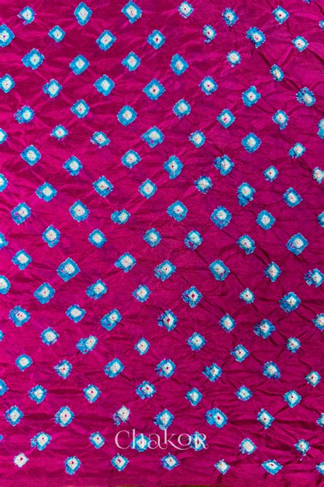 Shop Handcrafted Rani Pink Bandhani Mulberry Silk Kurta Fabric For ...