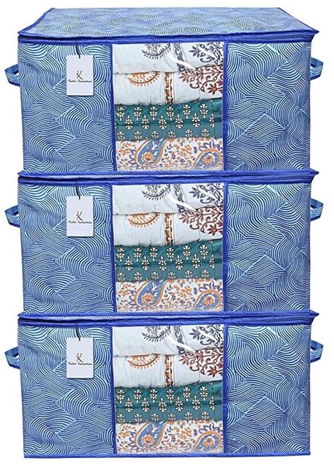 Kuber Industries Leheriya Design 3 Pcs Rectangular Underbed Storage Bag ...