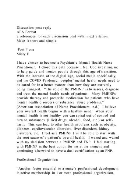 Image result for APA Format Discussion Post Example