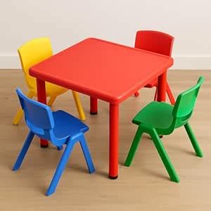 eHomeKart Playgro Multicoloured Kids Plastic Tablle (60 x 60 x 53cm ...