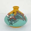 Buy Madhubani Peacock" Terracotta Vase In Green Color, Set of 2 ...