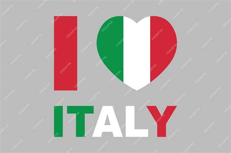 Premium Vector | I love italy word with heart shape vector flag of ...