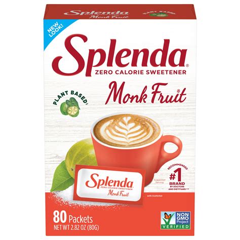 Splenda Monk Fruit Sweetener Packets | Plant Based. Zero Calorie ...