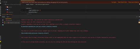 Image result for Android Studio Could Not Parse the Android Application Module Gradle Config Java