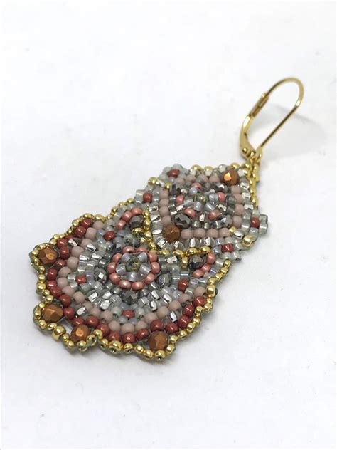 Buy Dangly Statement Earrings. Handmade Glass Bead, Miyuki Bead ...