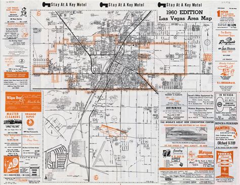 Large detailed vintage Las Vegas city area map - 1960 | Las Vegas | Nevada state | USA | Maps of ...