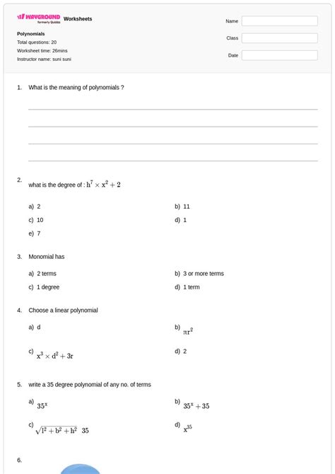 50+ Polynomial Identities worksheets for Class 9 on Wayground | Free ...