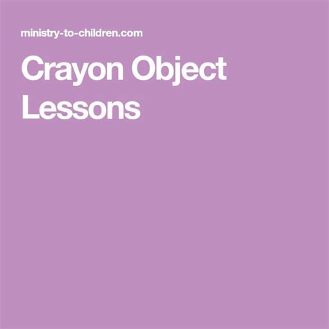Image result for Children's Object Lessons