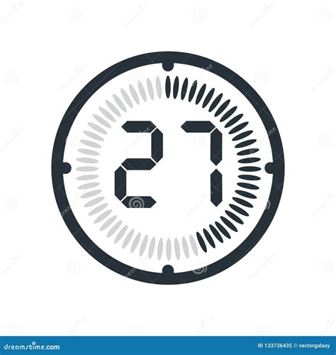 The 27 Minutes Icon Isolated on White Background, Clock and Watch ...
