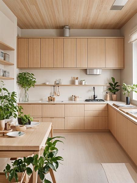 Warm and Inviting Japandi Kitchen