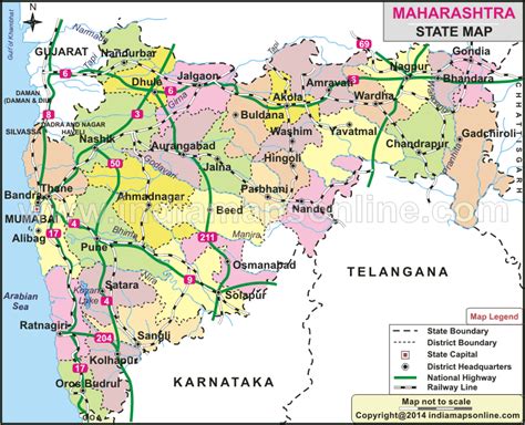 Maharashtra District Map, Maharashtra Political Map, 42% OFF