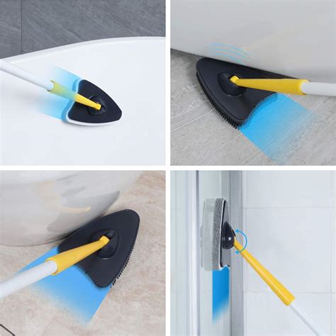 Yocada Tub Tile Scrubber Brush with 2 Scouring Pads India | Ubuy