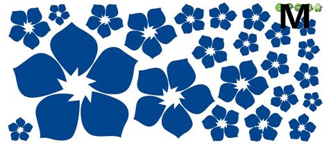Buy Syga Dark Blue Flowers Wall Stickers 00SM Online at Low Prices in ...