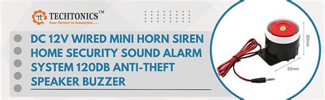 Techtonics DC 12V Wired Mini Horn Siren Home Security Sound Alarm ...