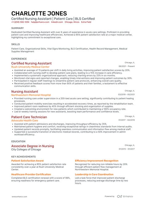 Resume Examples For Certified Nursing Assistant 10 Best Certified