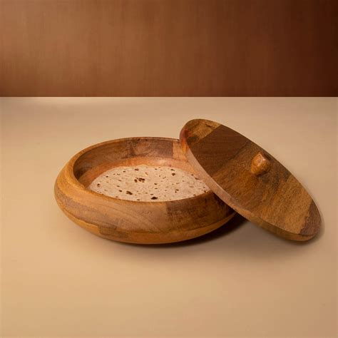 yellow mango wood roti box - Ellementry – ellementry