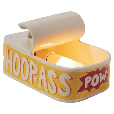 Handmade Ceramic Typographic Whoop Ass Can Table Lamp For Sale at 1stDibs