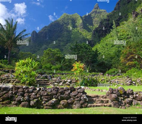 Kauai, HI: Rock terraces in the Limahuli Garden, National Tropical ...