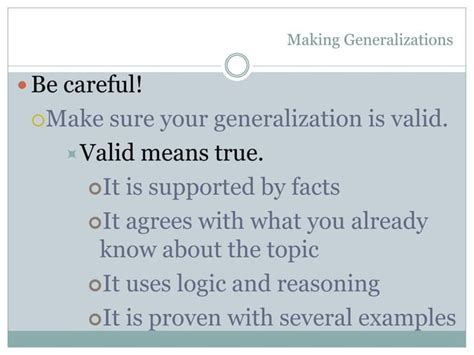 Image result for Generalization and Conclusion Examples