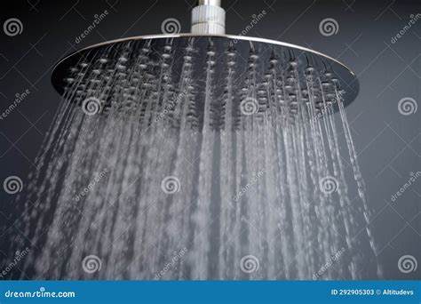 Low-flow Showerhead with Water Droplets Falling Stock Image - Image of ...