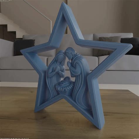 Christmas Nativity Star STL Wall or Desk and Table Decor - 3D Model by ...