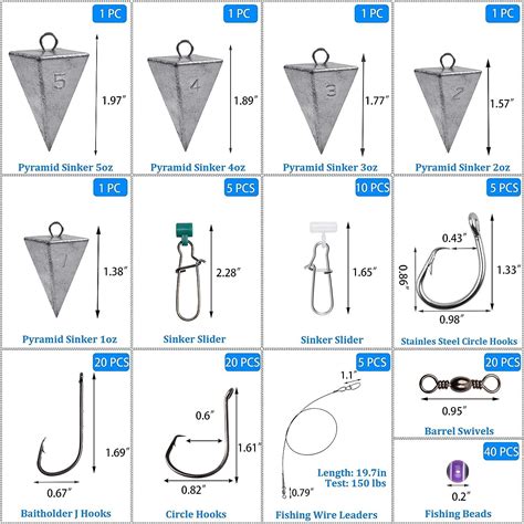 AGOOL Saltwater Surf Fishing Tackle Kit - 130pcs Rigs, Wire Leaders ...