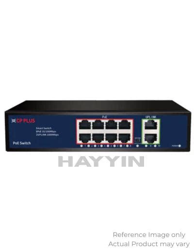 CP Plus CP-DNW-HPU8H2 8 PoE Ports + 2 Uplink