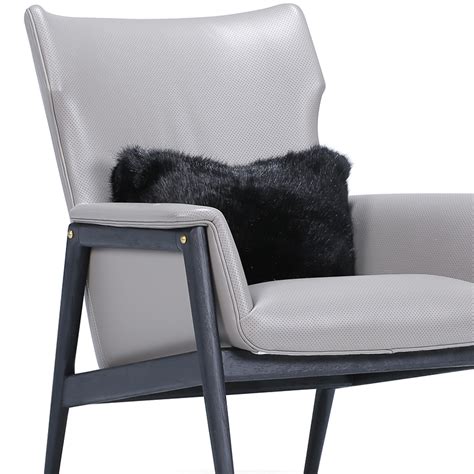 北欧时尚休闲椅创意高靠背懒人家用真皮沙发椅卧室阳台实木休闲椅