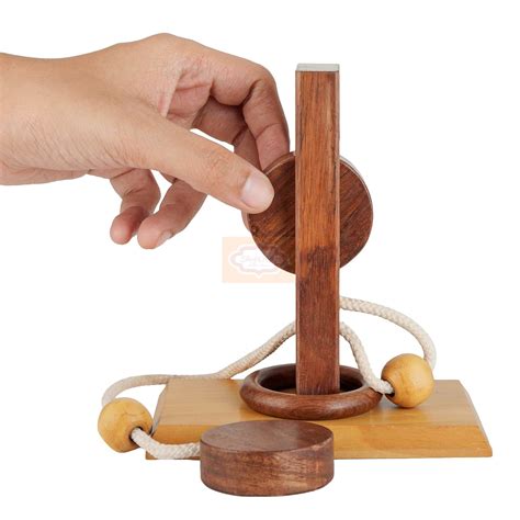 Ortus Arts® Wooden Rope and Ring 3D Brain Teaser Puzzle | Organic ...