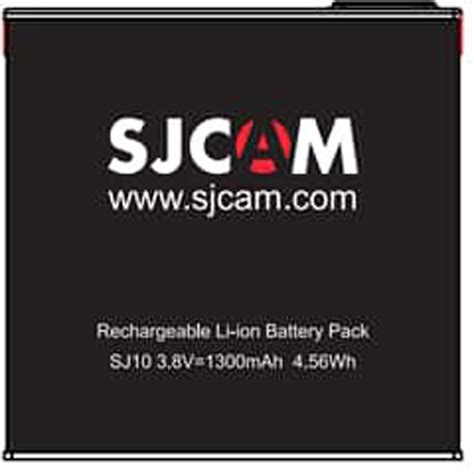Sjcam Rechargeable Lithium-Ion Battery For Sj10 Series Cameras (1300Mah ...