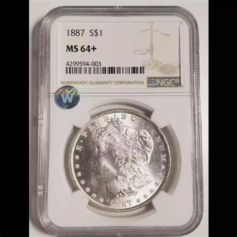 1887 Morgan Silver Dollar NGC MS-64+ Sight White - Bob Paul Rare Coins