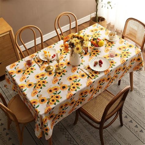 Digital Print Dining Table Cover - Merry Sunflower – Shoppers Fortune