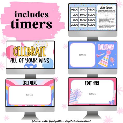 New Year Google Slides and Powerpoint Templates With Timers, EDITABLE ...