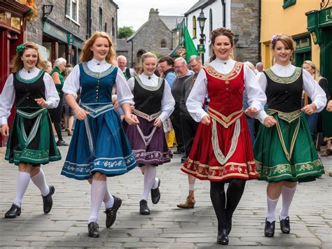 Premium Photo | A group of women in traditional irish clothing walking ...