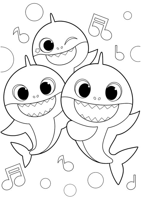 Baby Shark Coloring Pages - Printable Art and Words
